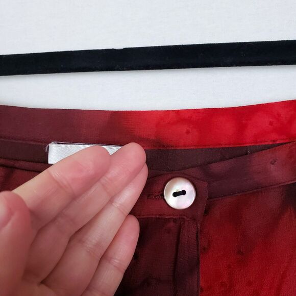 ZAPA Womens 44 (L) Burgundy Wrap Skirt Artsy Whimsigoth Indie Dark Romantic Boho - Picture 3 of 9